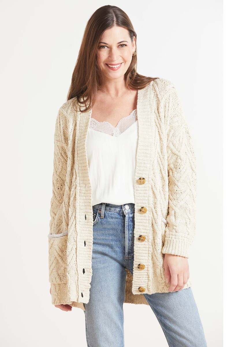 Free People Montana Cable Cardi Womens Clothing Jumpers and knitwear Cardigans 