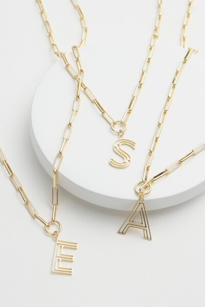 Chandler Initial Paperclip Necklace