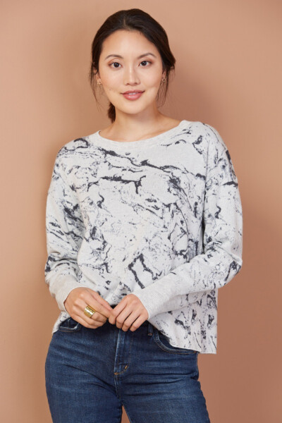 Marble Print Pullover