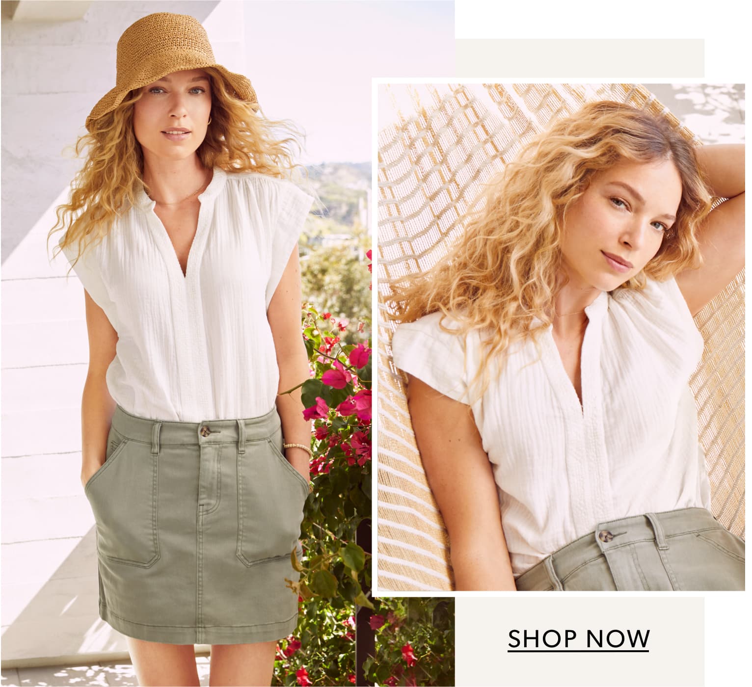 faherty skirt and blouse